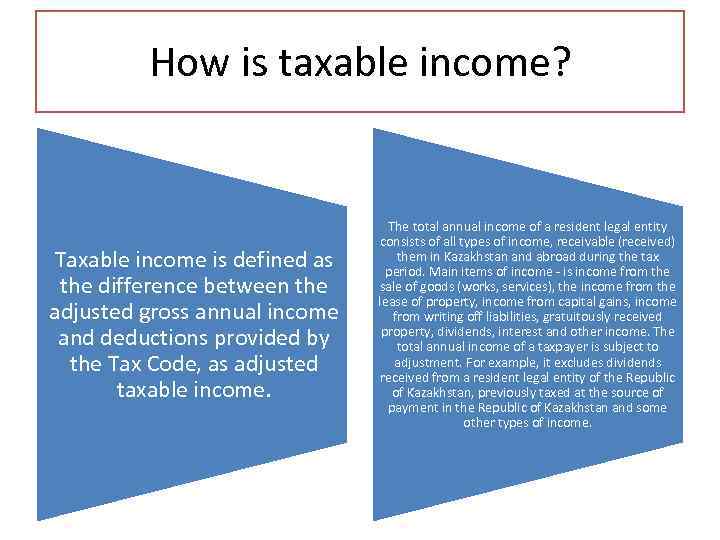 How is taxable income? Taxable income is defined as the difference between the adjusted