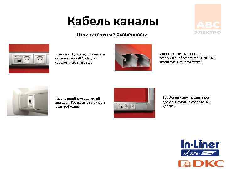 Кабель каналы Отличительные особенности Изысканный дизайн, обтекаемые формы и стиль Hi-Tech - для современного