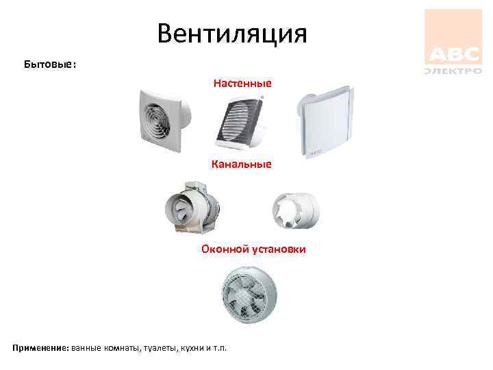 Вентиляция Бытовые: Настенные Канальные Оконной установки Применение: ванные комнаты, туалеты, кухни и т. п.