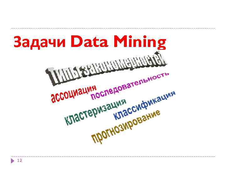 Задачи Data Mining 12 