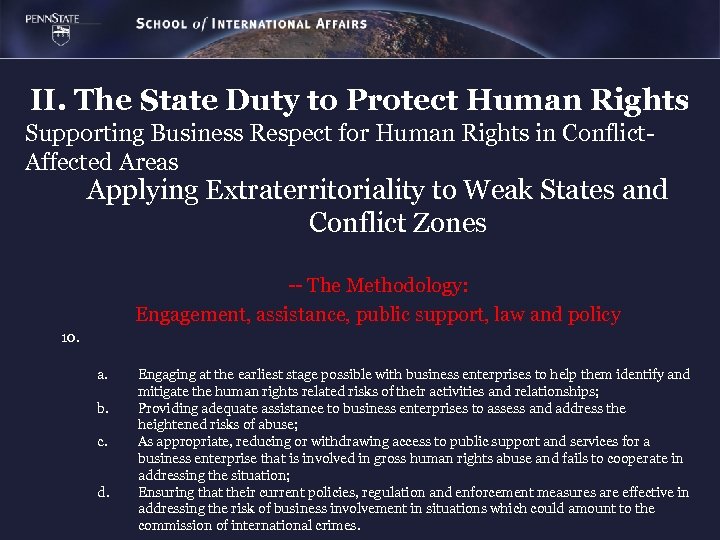 II. The State Duty to Protect Human Rights Supporting Business Respect for Human Rights