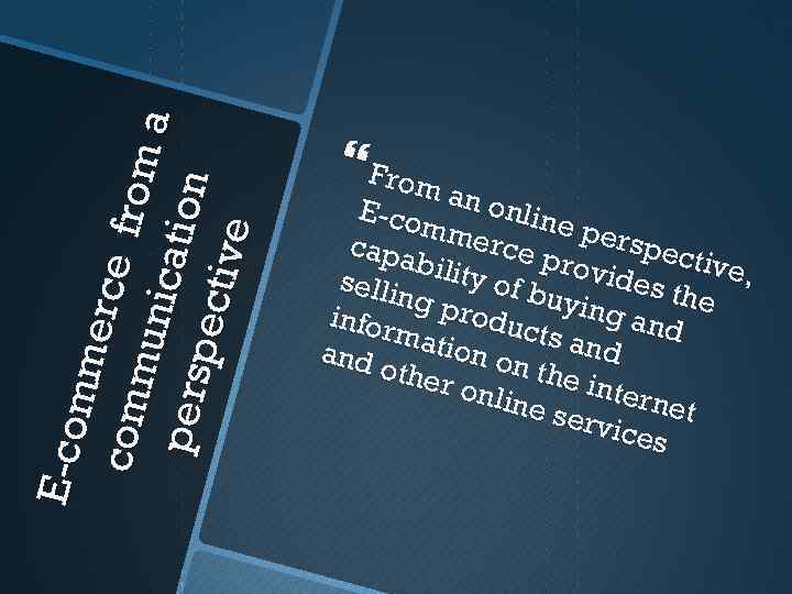 E-c o mm e rce com mu n f rom a pe rs ica