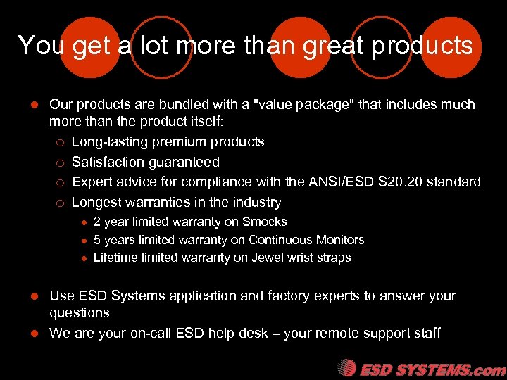 You get a lot more than great products l Our products are bundled with