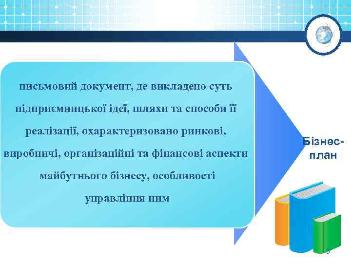 письмовий документ, де викладено суть підприємницької ідеї, шляхи та способи її реалізації, охарактеризовано ринкові,