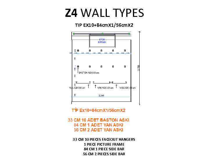 Z 4 WALL TYPES TIP EX 10+84 cm. X 1/56 cm. X 2 33