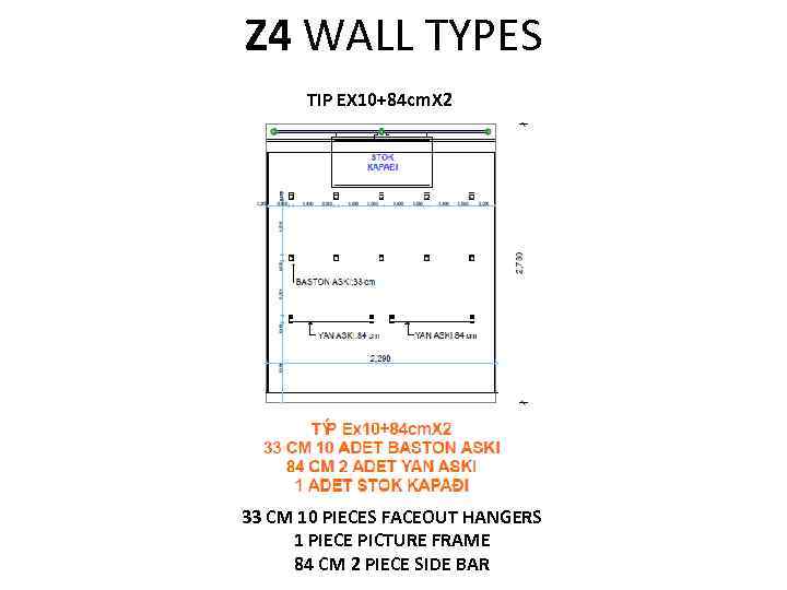 Z 4 WALL TYPES TIP EX 10+84 cm. X 2 33 CM 10 PIECES