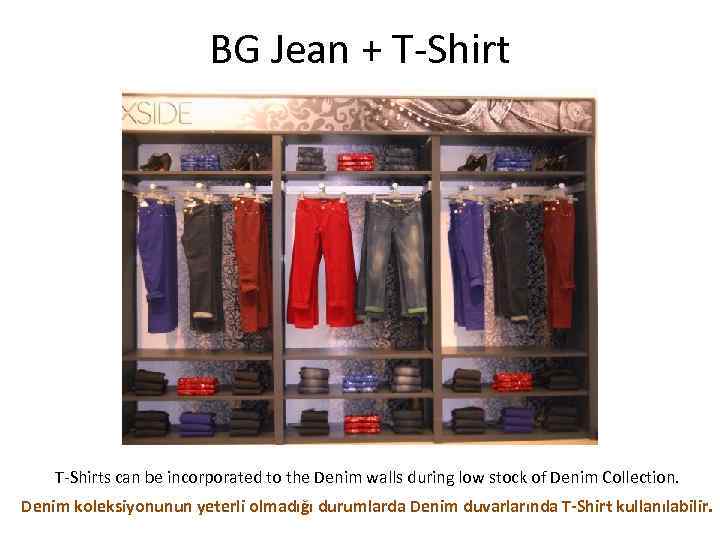 BG Jean + T-Shirts can be incorporated to the Denim walls during low stock