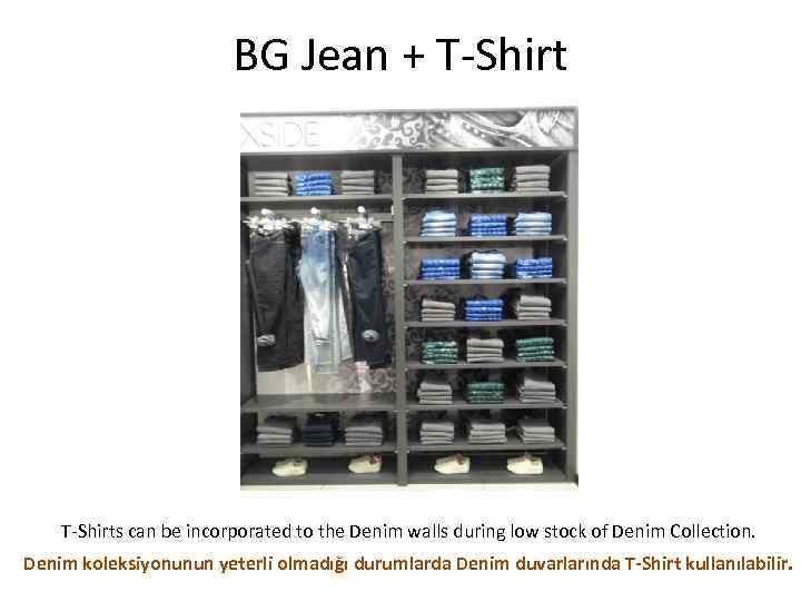 BG Jean + T-Shirts can be incorporated to the Denim walls during low stock