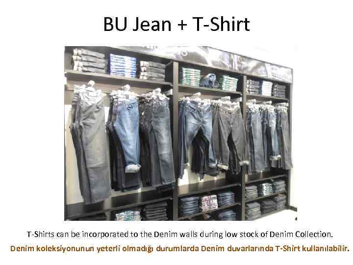 BU Jean + T-Shirts can be incorporated to the Denim walls during low stock