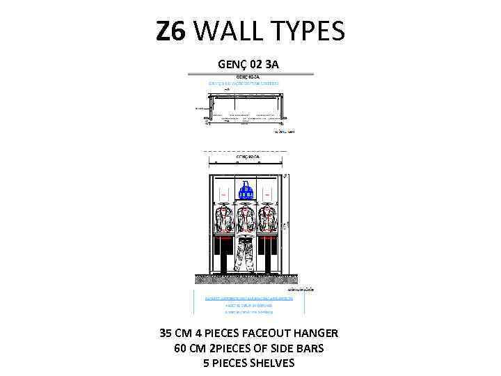 Z 6 WALL TYPES GENÇ 02 3 A 35 CM 4 PIECES FACEOUT HANGER