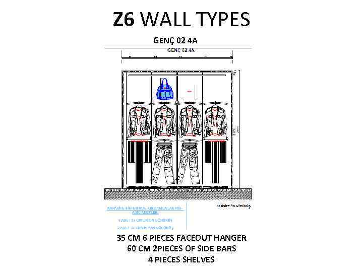 Z 6 WALL TYPES GENÇ 02 4 A 35 CM 6 PIECES FACEOUT HANGER