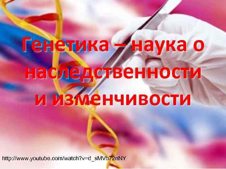 Генетика – наука о наследственности и изменчивости http: //www. youtube. com/watch? v=d_s. MVb 72