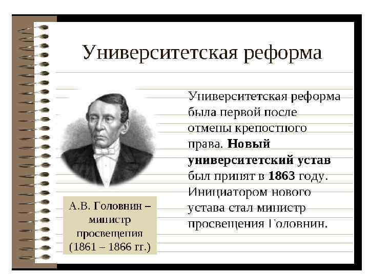 Реформа образования александра 2 презентация