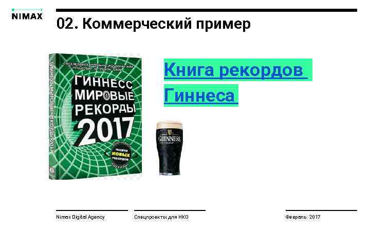 02. Коммерческий пример Книга рекордов Гиннеса Nimax Digital Agency Спецпроекты для НКО Февраль 2017