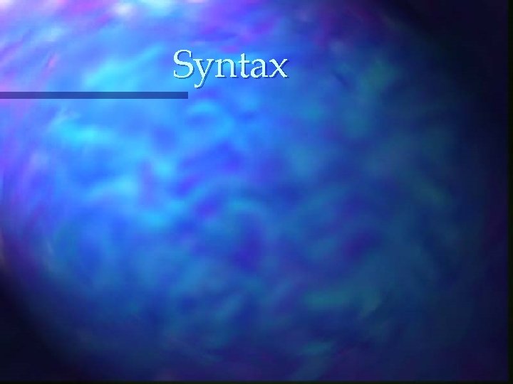 Syntax 