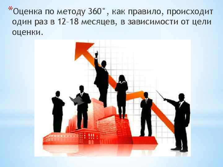 *Оценка по методу 360°, как правило, происходит один раз в 12– 18 месяцев, в