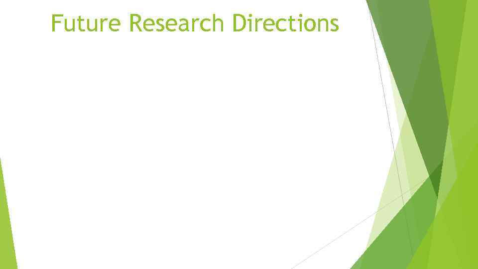 Future Research Directions 