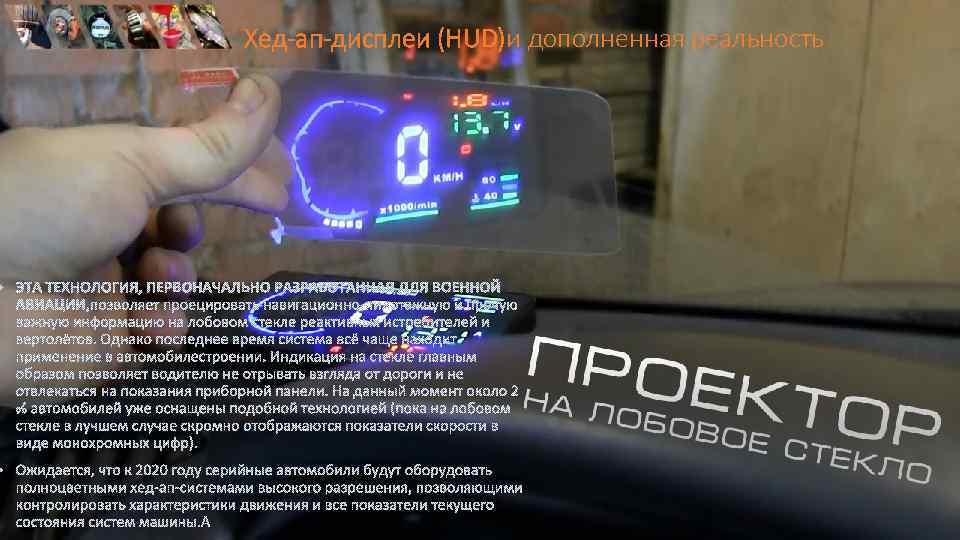 Хед-ап-дисплеи (HUD)и дополненная реальность 