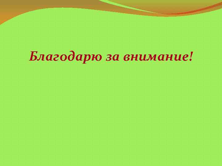 Благодарю за внимание! 