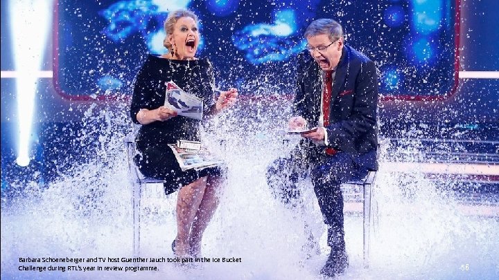 Barbara Schoeneberger and TV host Guenther Jauch took part in the Ice Bucket Challenge