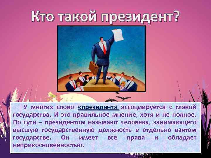 Кто такой президент? У многих слово «президент» ассоциируется с главой государства. И это правильное