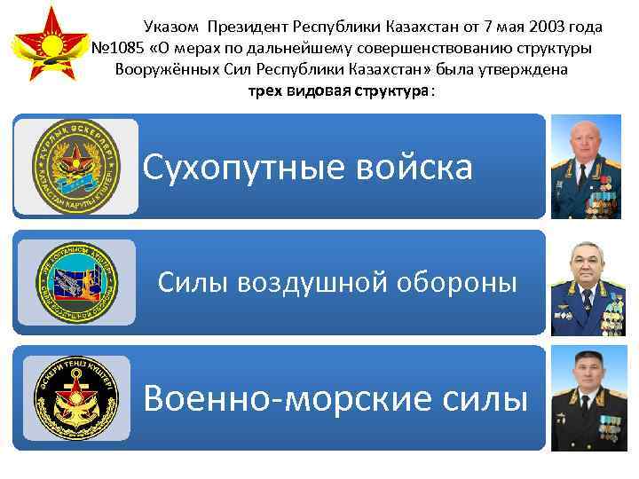 Указом Президент Республики Казахстан от 7 мая 2003 года № 1085 «О мерах по