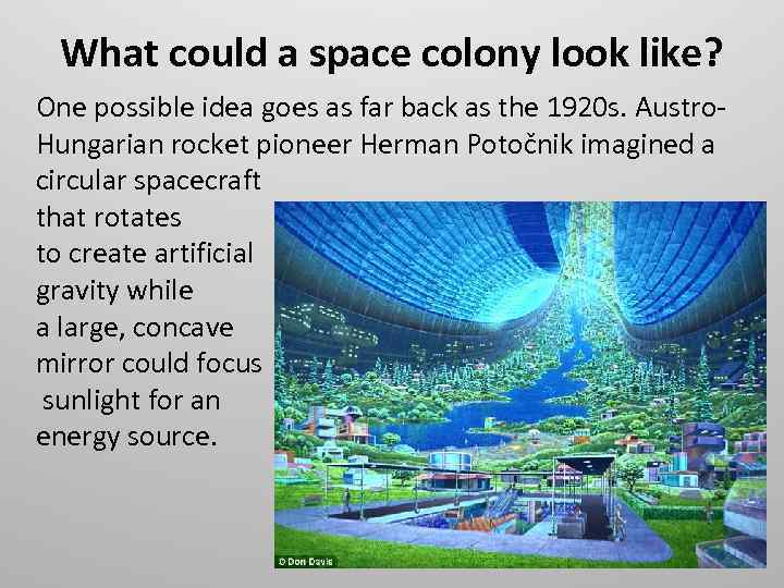 What could a space colony look like? One possible idea goes as far back