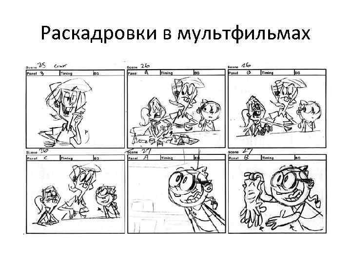 Раскадровки в мультфильмах 