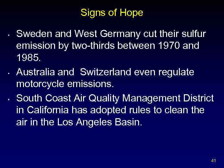 Signs of Hope • • • Sweden and West Germany cut their sulfur emission