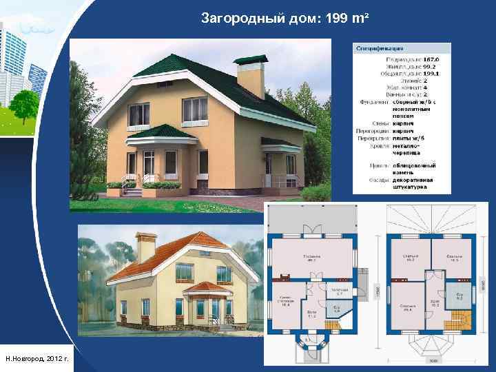 Загородный дом: 199 m² Н. Новгород, 2012 г. 