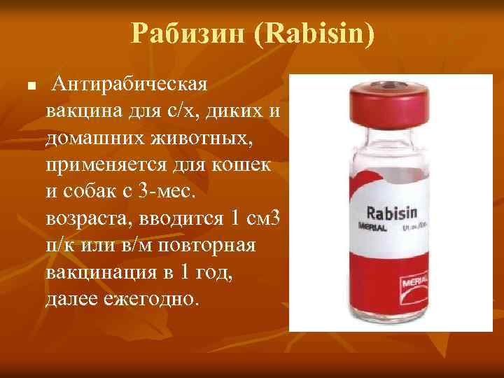 Рабизин (Rabisin) n Антирабическая вакцина для с/х, диких и домашних животных, применяется для кошек