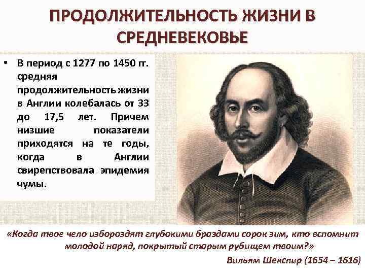 ПРОДОЛЖИТЕЛЬНОСТЬ ЖИЗНИ В СРЕДНЕВЕКОВЬЕ • В период с 1277 по 1450 гг. средняя продолжительность