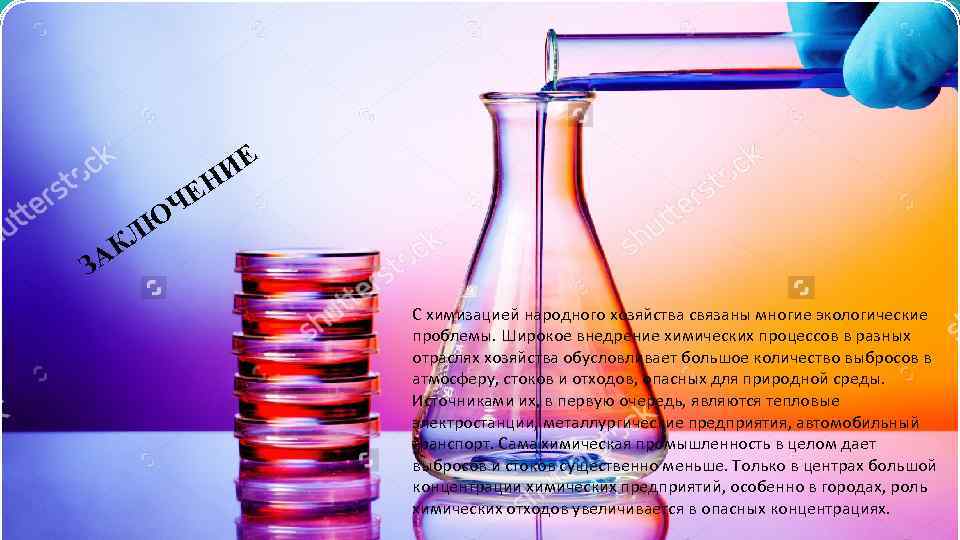 ИЕ ЕН Ч ЛЮ АК З С химизацией народного хозяйства связаны многие экологические проблемы.