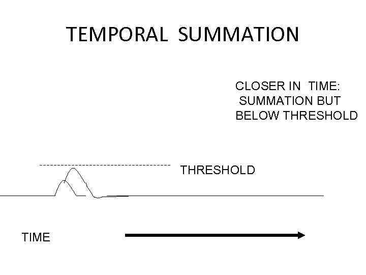 TEMPORAL SUMMATION CLOSER IN TIME: SUMMATION BUT BELOW THRESHOLD TIME 