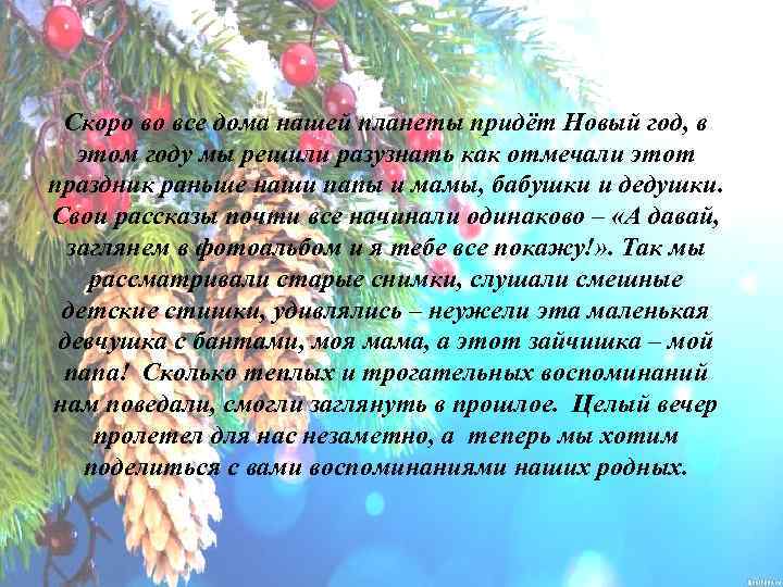 Скоро во все дома нашей планеты придёт Новый год, в этом году мы решили