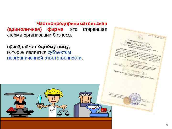  Частнопредпринимательская (единоличная) фирма это старейшая форма организации бизнеса. принадлежит одному лицу, которое является