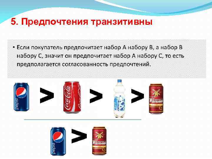 5. Предпочтения транзитивны 