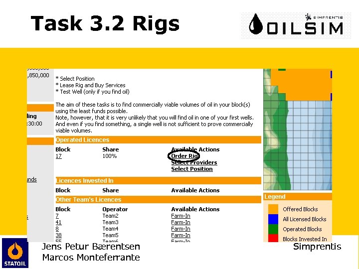 Task 3. 2 Rigs Jens Petur Bærentsen Marcos Monteferrante Simprentis 