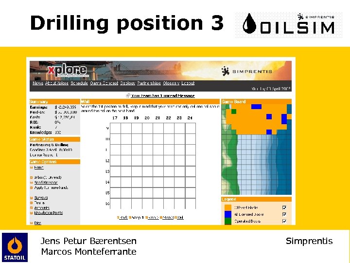 Drilling position 3 Jens Petur Bærentsen Marcos Monteferrante Simprentis 