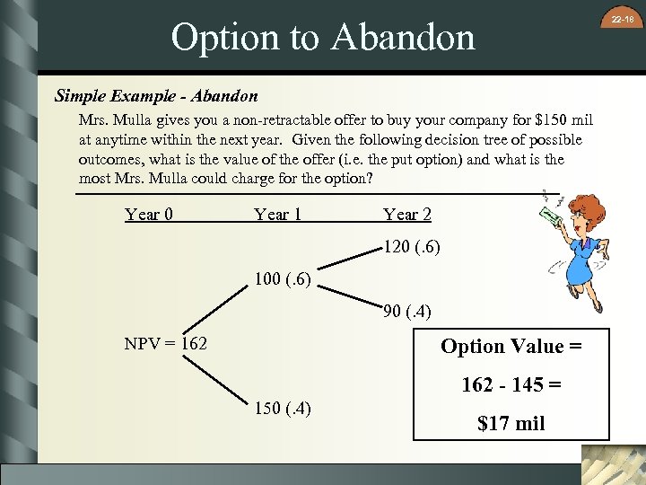 22 -18 Option to Abandon Simple Example - Abandon Mrs. Mulla gives you a