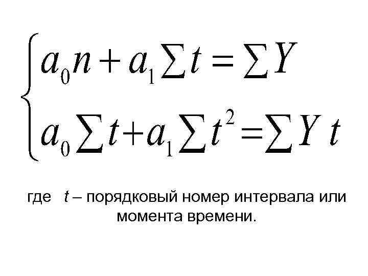 где t – порядковый номер интервала или момента времени. 