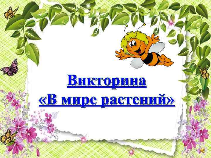 Викторина «В мире растений» 