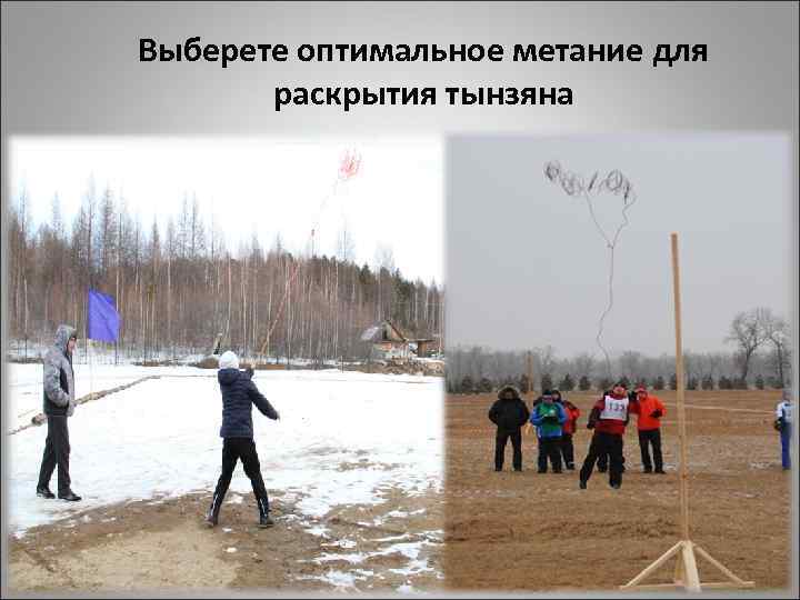 Выберете оптимальное метание для раскрытия тынзяна 