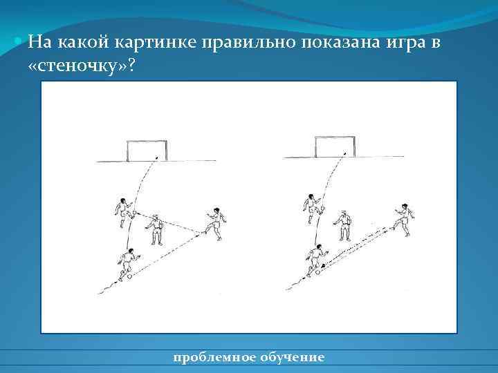  На какой картинке правильно показана игра в «стеночку» ? проблемное обучение 