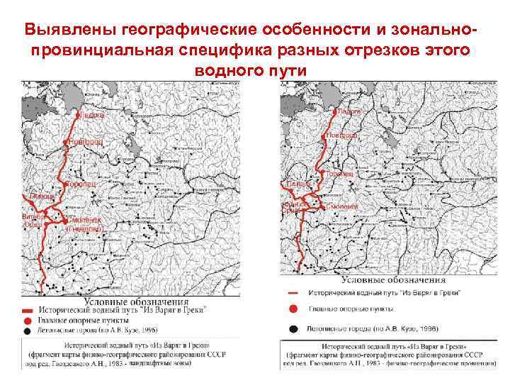 Выявлены географические особенности и зональнопровинциальная специфика разных отрезков этого водного пути 