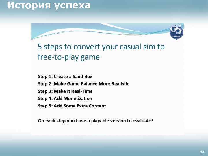 История успеха 14 