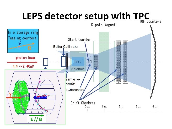 LEPS detector setup with TPC 1. 5 g E // B 