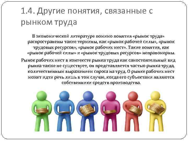 1. 4. Другие понятия, связанные с рынком труда В экономической литературе помимо понятия «рынок