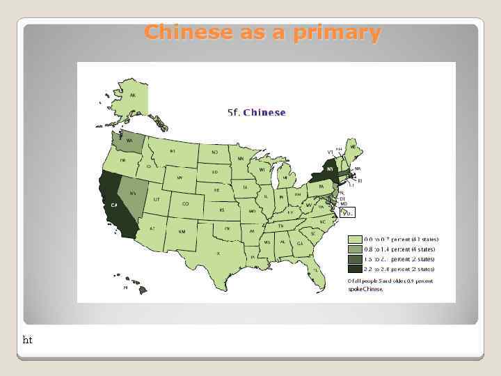 Chinese as a primary ht 