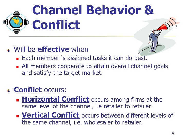 Channel Behavior & Conflict Will be effective when n n Each member is assigned